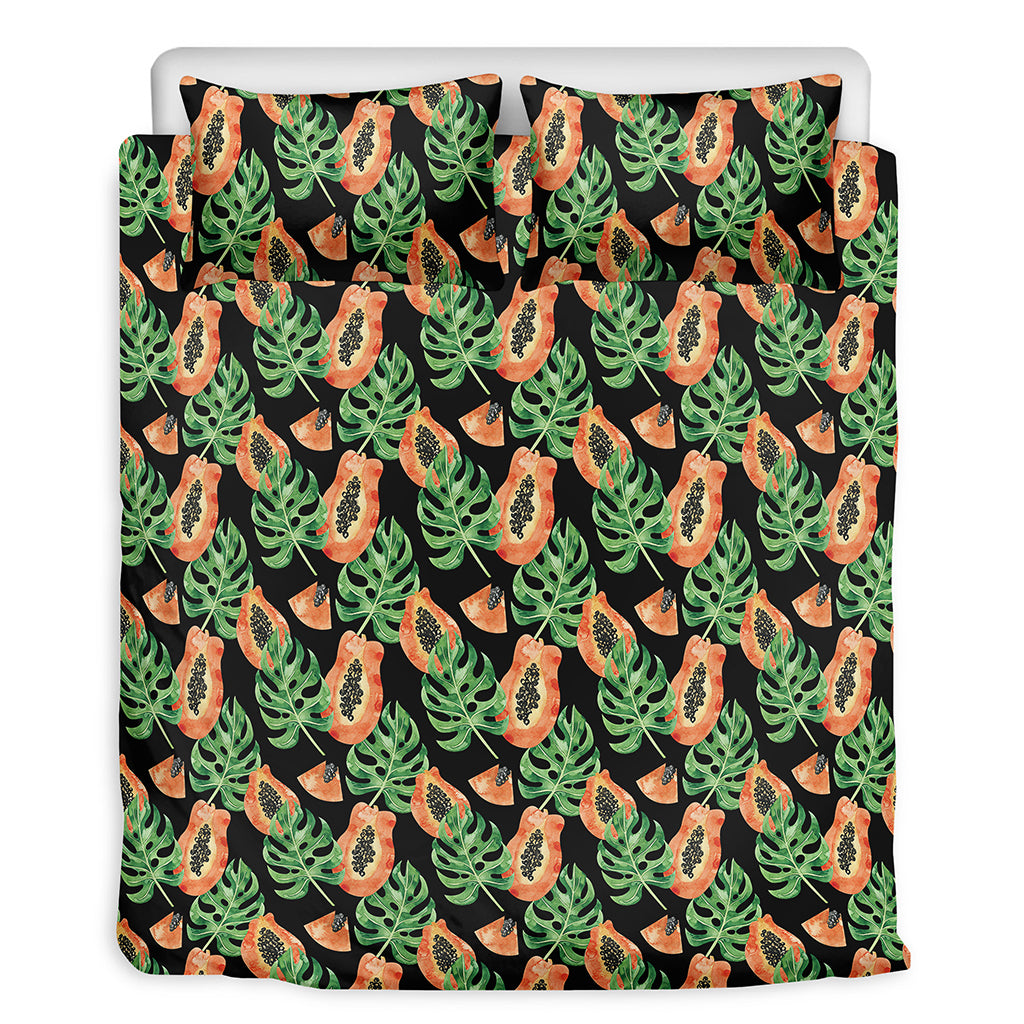 Tropical Papaya Pattern Print Duvet Cover Bedding Set