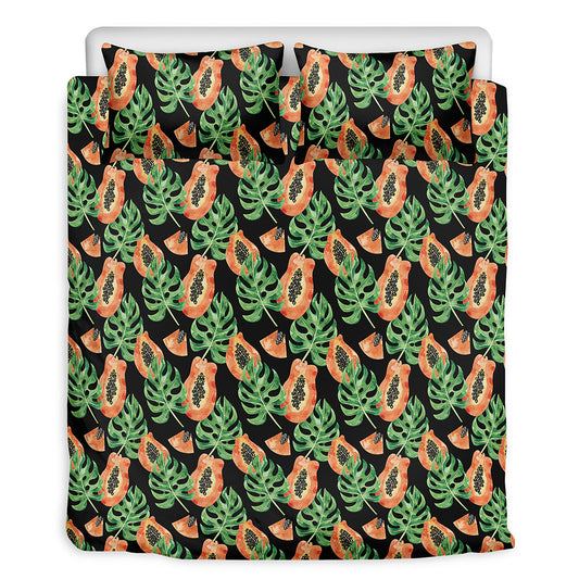 Tropical Papaya Pattern Print Duvet Cover Bedding Set