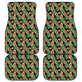 Tropical Papaya Pattern Print Front and Back Car Floor Mats