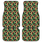 Tropical Papaya Pattern Print Front and Back Car Floor Mats