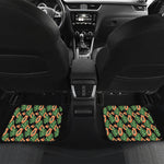 Tropical Papaya Pattern Print Front and Back Car Floor Mats