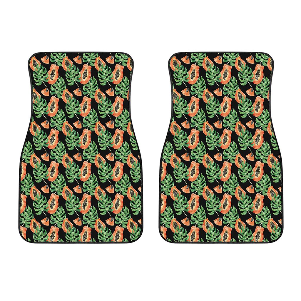 Tropical Papaya Pattern Print Front Car Floor Mats