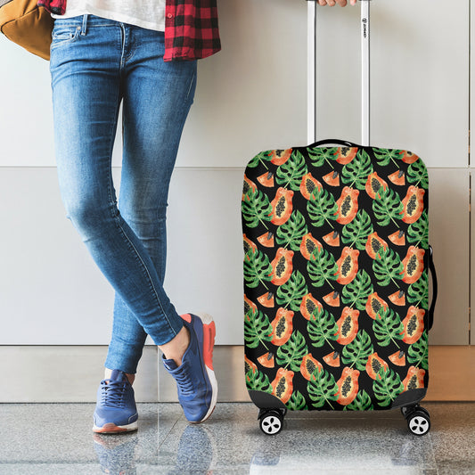 Tropical Papaya Pattern Print Luggage Cover