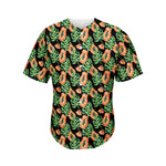 Tropical Papaya Pattern Print Men's Baseball Jersey