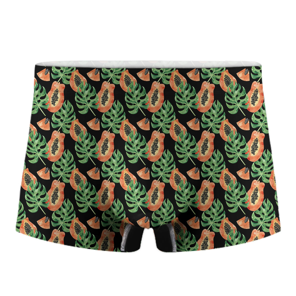 Tropical Papaya Pattern Print Men's Boxer Briefs