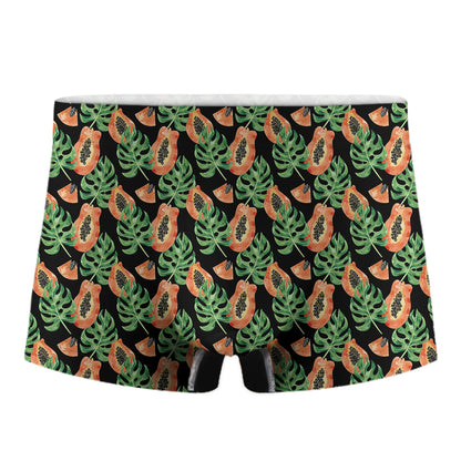 Tropical Papaya Pattern Print Men's Boxer Briefs