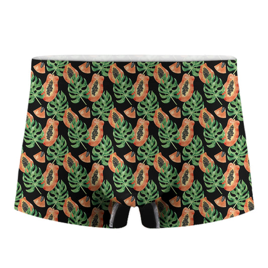 Tropical Papaya Pattern Print Men's Boxer Briefs