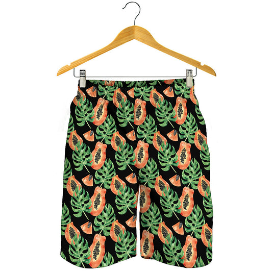Tropical Papaya Pattern Print Men's Shorts