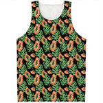 Tropical Papaya Pattern Print Men's Tank Top