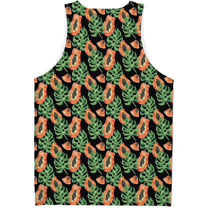 Tropical Papaya Pattern Print Men's Tank Top