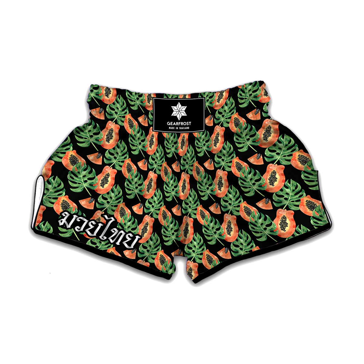 Tropical Papaya Pattern Print Muay Thai Boxing Shorts
