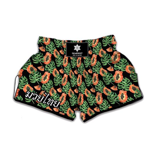 Tropical Papaya Pattern Print Muay Thai Boxing Shorts