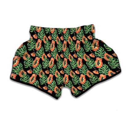 Tropical Papaya Pattern Print Muay Thai Boxing Shorts