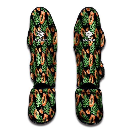 Tropical Papaya Pattern Print Muay Thai Shin Guard