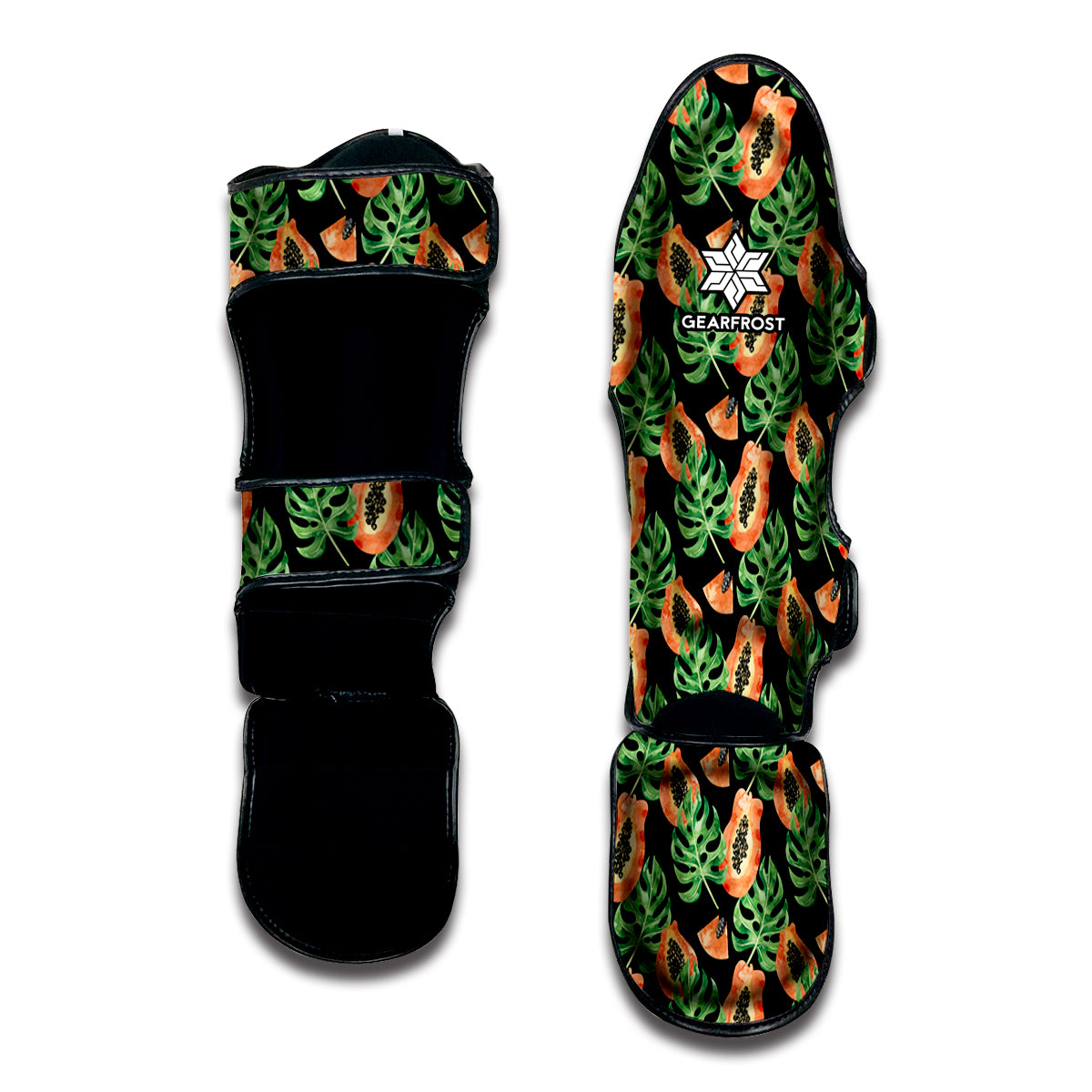 Tropical Papaya Pattern Print Muay Thai Shin Guard