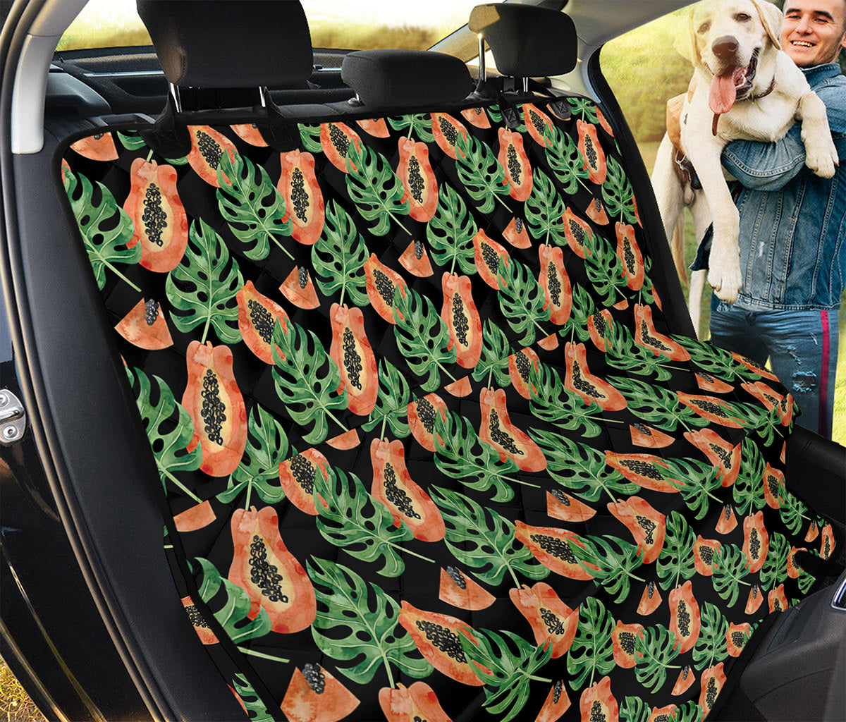 Tropical Papaya Pattern Print Pet Car Back Seat Cover