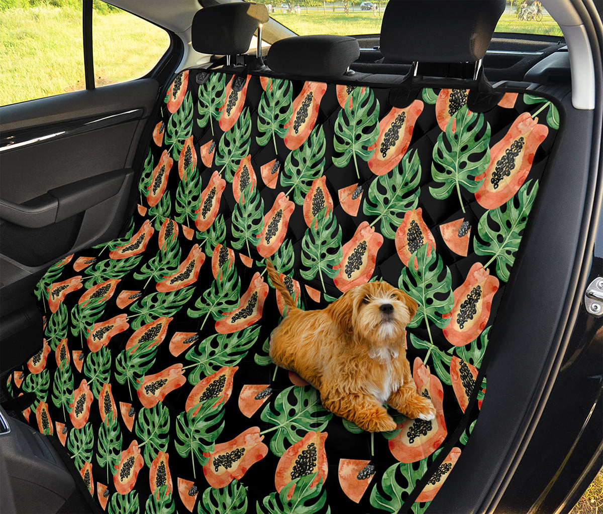 Tropical Papaya Pattern Print Pet Car Back Seat Cover