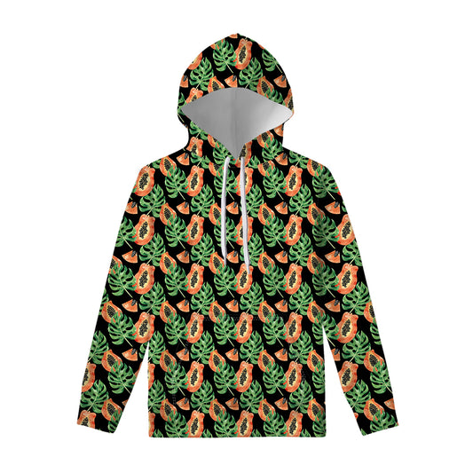 Tropical Papaya Pattern Print Pullover Hoodie