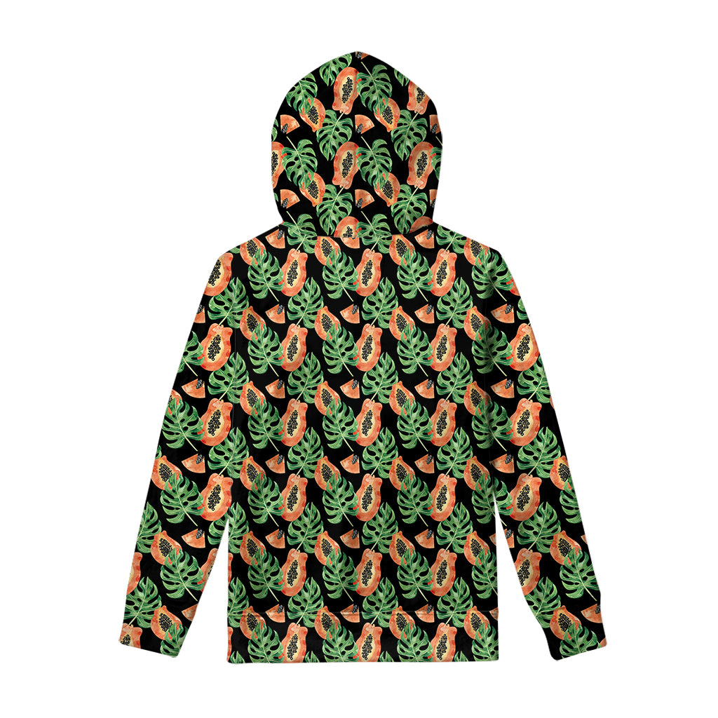 Tropical Papaya Pattern Print Pullover Hoodie