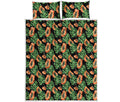 Tropical Papaya Pattern Print Quilt Bed Set