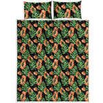 Tropical Papaya Pattern Print Quilt Bed Set