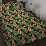 Tropical Papaya Pattern Print Quilt Bed Set