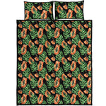 Tropical Papaya Pattern Print Quilt Bed Set