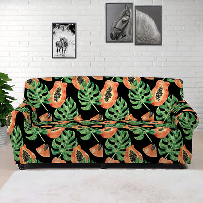 Tropical Papaya Pattern Print Sofa Cover