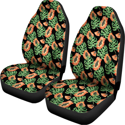 Tropical Papaya Pattern Print Universal Fit Car Seat Covers