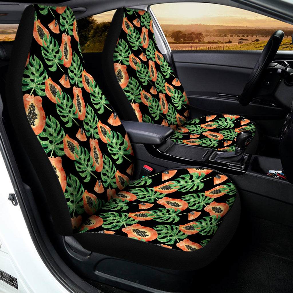 Tropical Papaya Pattern Print Universal Fit Car Seat Covers