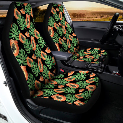 Tropical Papaya Pattern Print Universal Fit Car Seat Covers
