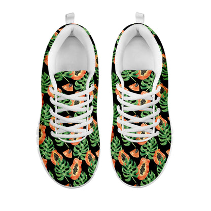 Tropical Papaya Pattern Print White Sneakers