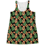 Tropical Papaya Pattern Print Women's Racerback Tank Top
