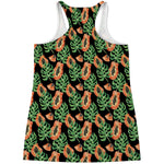 Tropical Papaya Pattern Print Women's Racerback Tank Top