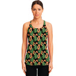 Tropical Papaya Pattern Print Women's Racerback Tank Top