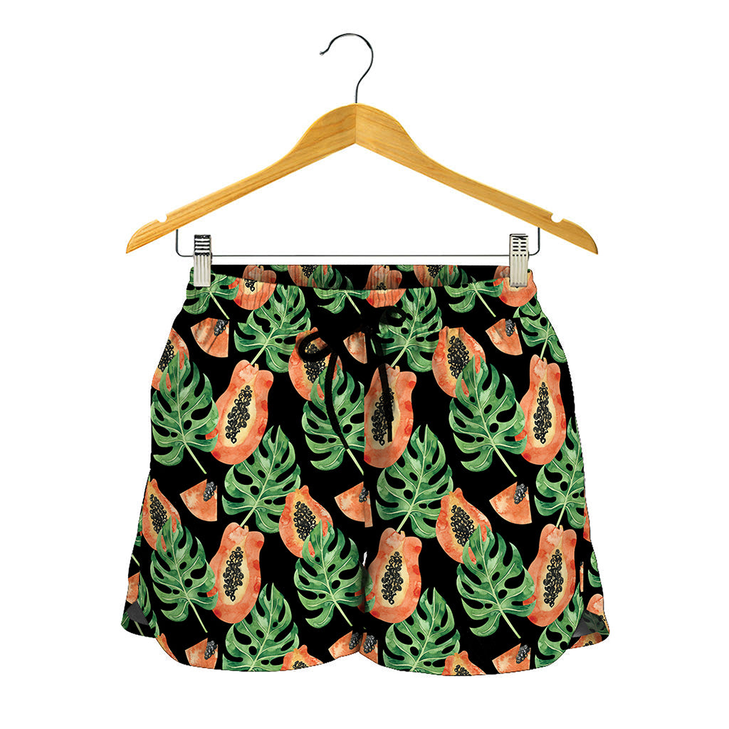 Tropical Papaya Pattern Print Women's Shorts