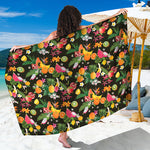 Tropical Paradise Fruits Pattern Print Beach Sarong Wrap