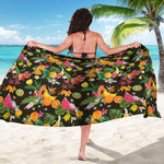 Tropical Paradise Fruits Pattern Print Beach Sarong Wrap