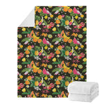 Tropical Paradise Fruits Pattern Print Blanket