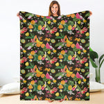 Tropical Paradise Fruits Pattern Print Blanket
