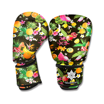 Tropical Paradise Fruits Pattern Print Boxing Gloves