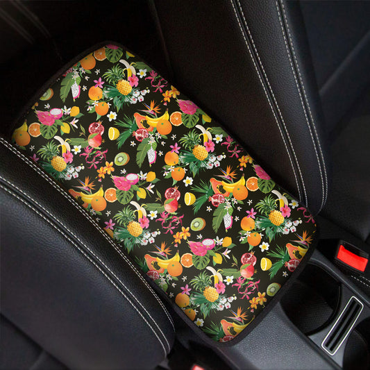 Tropical Paradise Fruits Pattern Print Car Center Console Cover