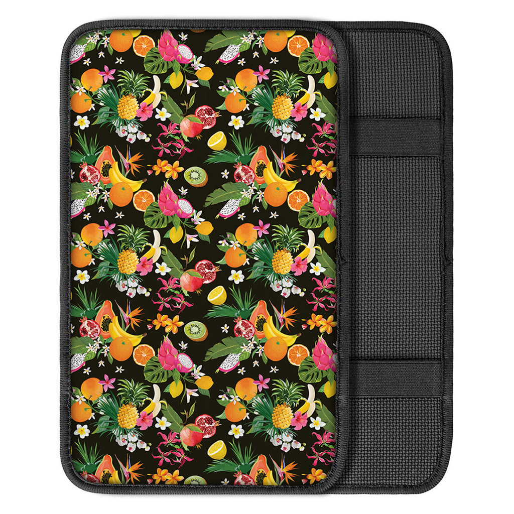 Tropical Paradise Fruits Pattern Print Car Center Console Cover