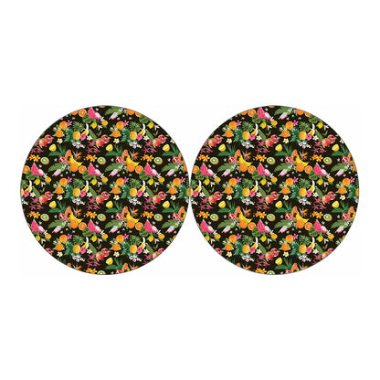 Tropical Paradise Fruits Pattern Print Car Coasters