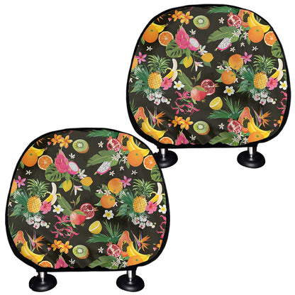 Tropical Paradise Fruits Pattern Print Car Headrest Covers