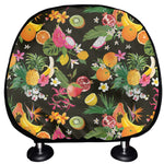 Tropical Paradise Fruits Pattern Print Car Headrest Covers