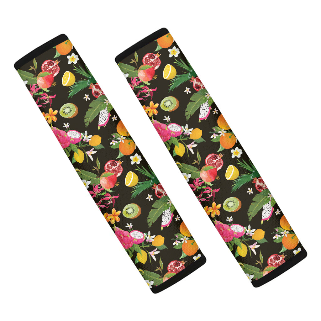 Tropical Paradise Fruits Pattern Print Car Seat Belt Covers