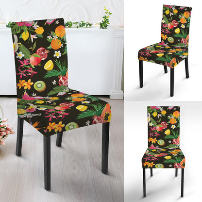Tropical Paradise Fruits Pattern Print Dining Chair Slipcover