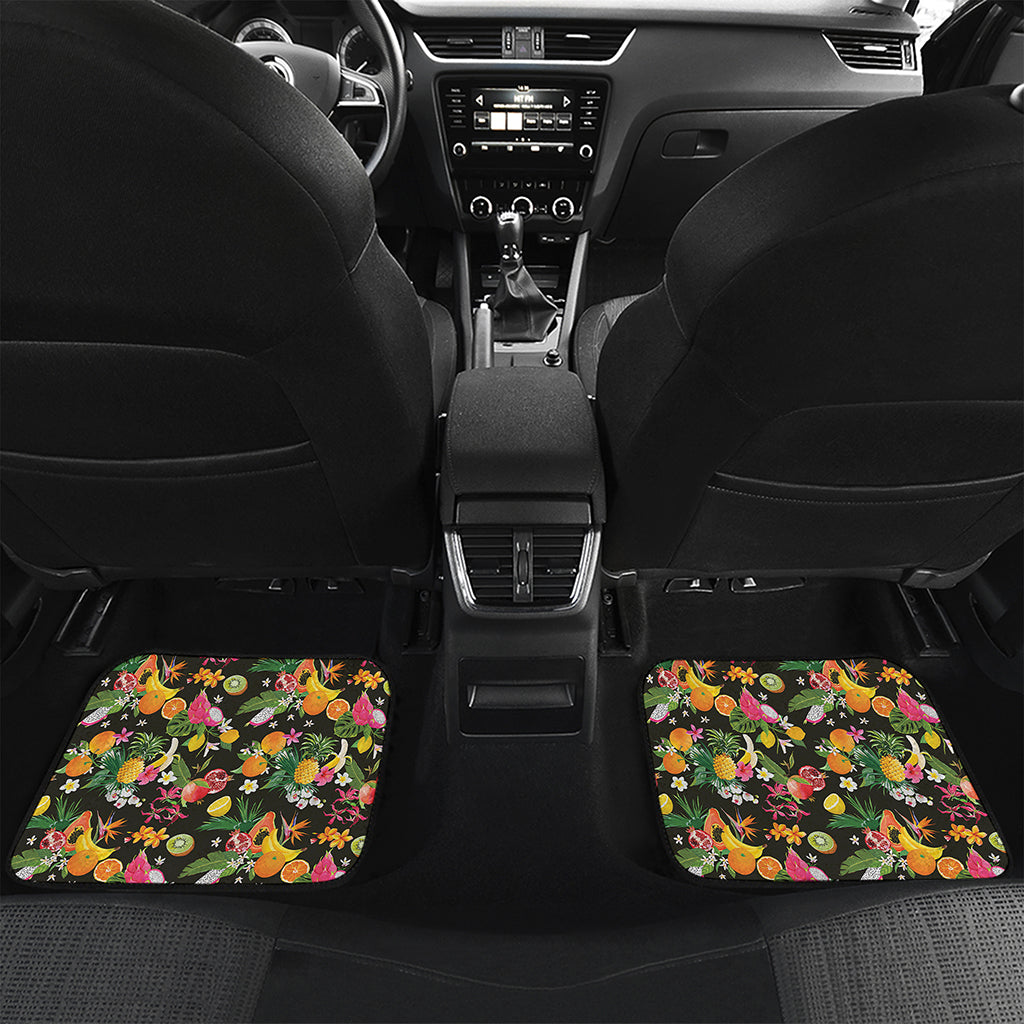 Tropical Paradise Fruits Pattern Print Front and Back Car Floor Mats