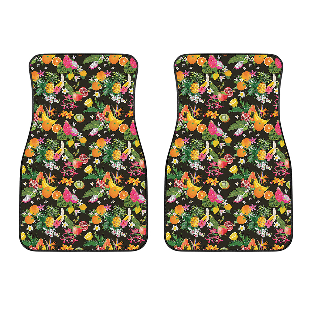 Tropical Paradise Fruits Pattern Print Front Car Floor Mats